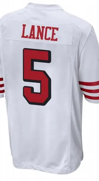 

Американская футболка с вышивкой Trey Lance, белая футболка для мужчин, женщин, детей, молодежи, Сан-Франциско