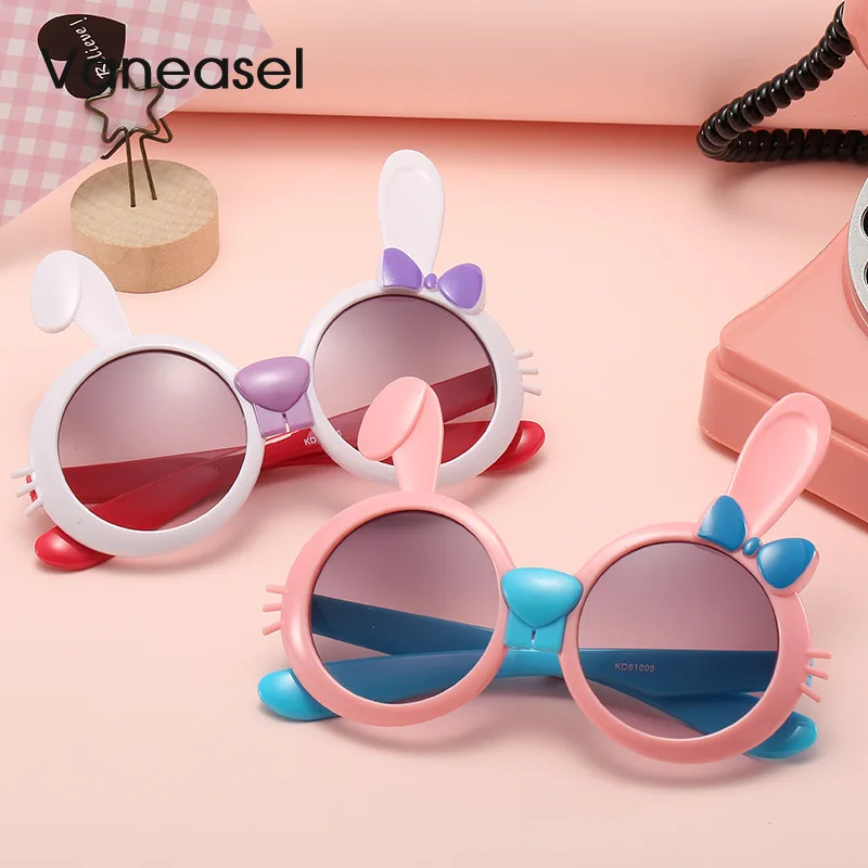 

cute Little rabbit children sunglasses 2022 uv400 candy color green blue pink white kids girls toddler oculos de sol infantil