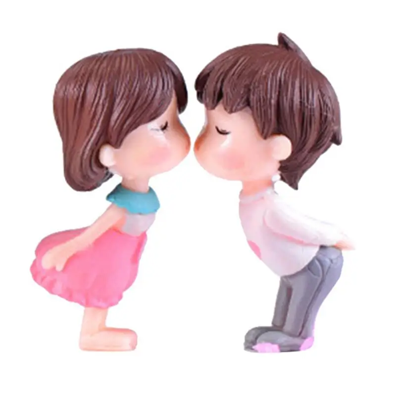 

PVC Bride Groom Miniatures Decoration Marriage Lover Wedding Doll Couple Kiss Figurines Garden Ornaments Wedding anniversary