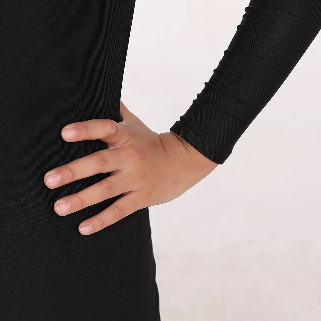 Детские облегающие танцевальные костюмы из спандекса с длинными рукавами для