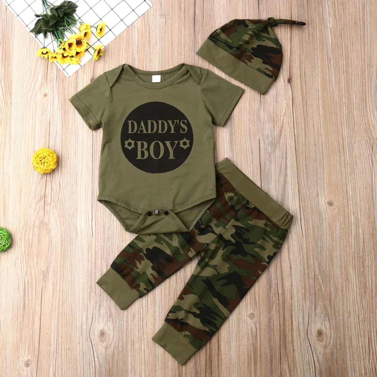 Pudcoco Children Clotes USA Newborn Baby Boy Girls Camo T-shirt Tops Long Pants Outfits Set Clothes 2Pcs | Детская одежда и обувь