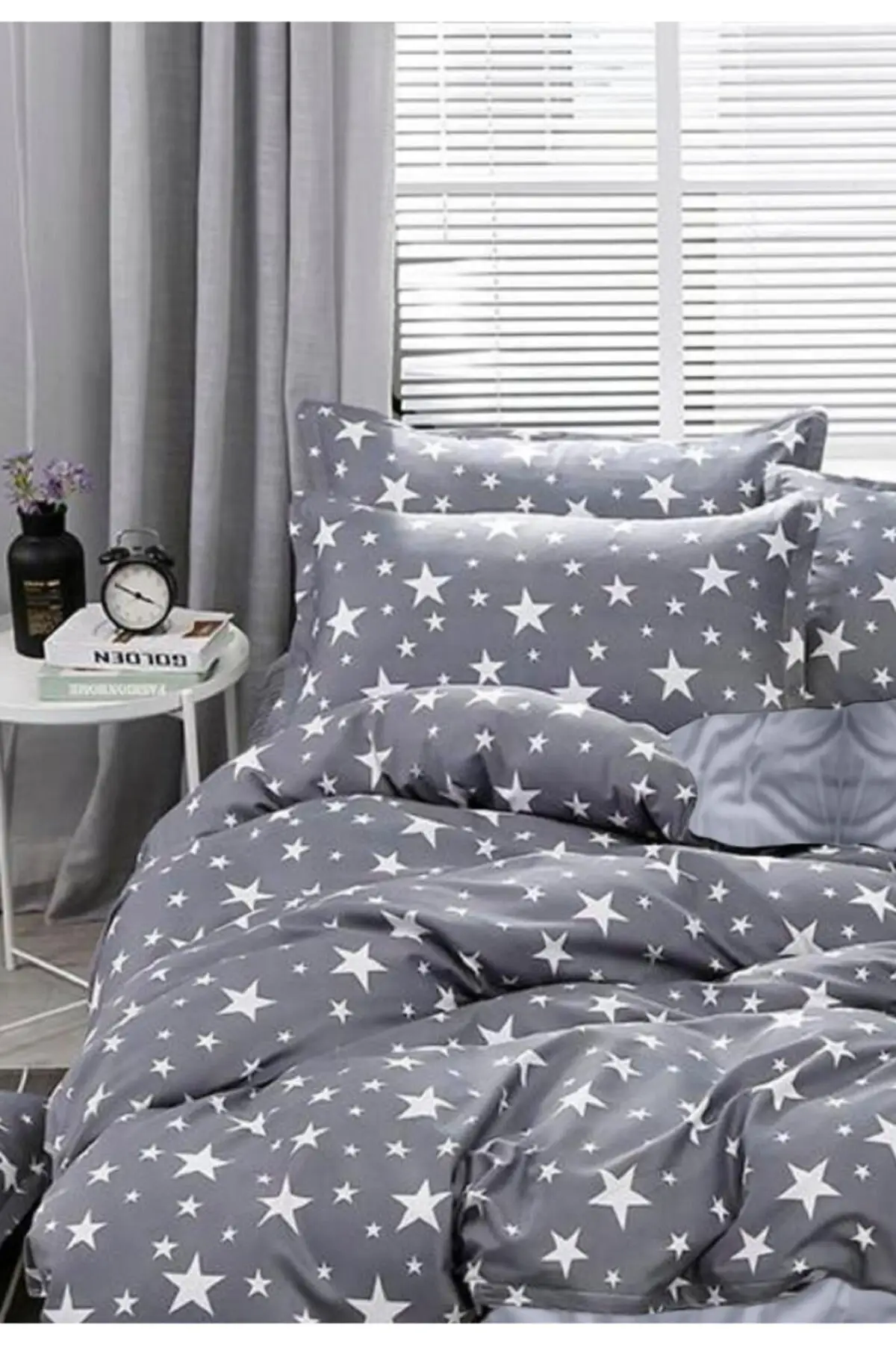 

Ranforce Single Double Quilt Cover Kit Easy Be Ironed 160x220 Gray Cotton-Polyester Tubeless