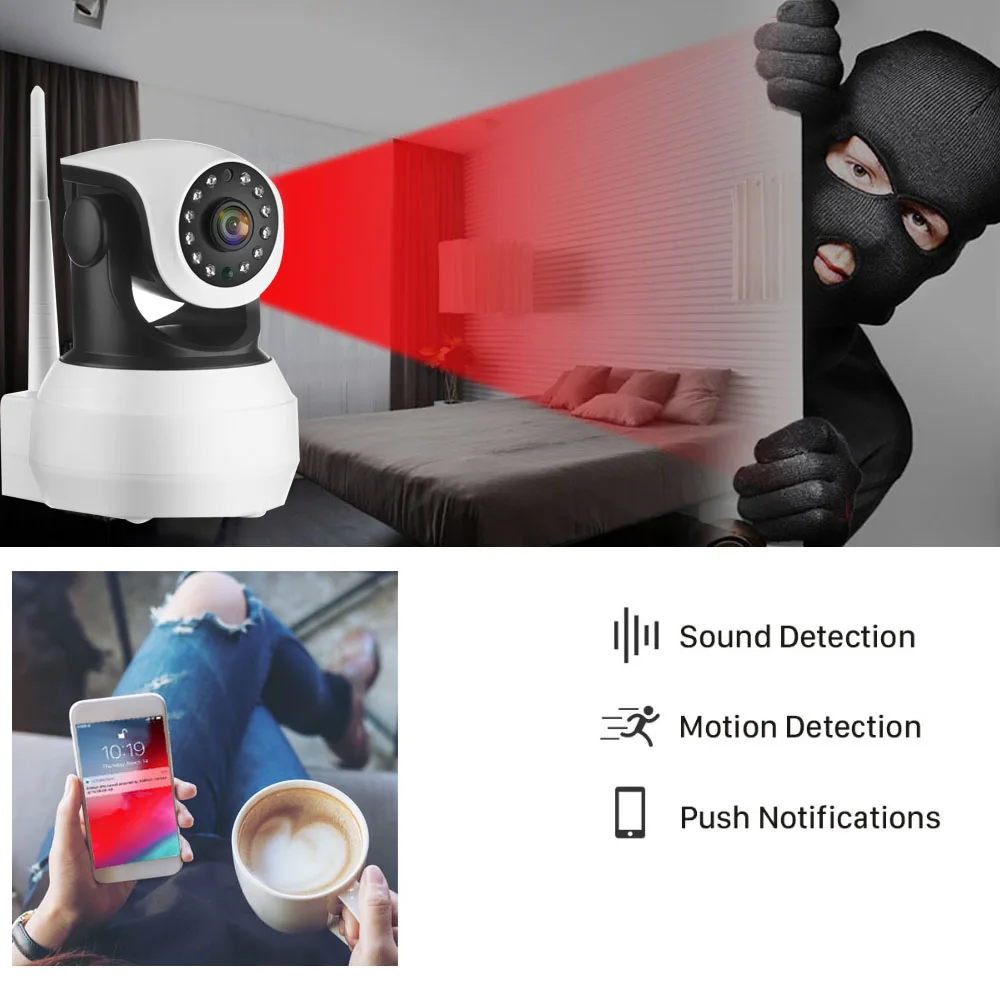 IP камера видеонаблюдения HD 1080P Wi Fi встроенная батарея PTZ Onvif P2P|Камеры