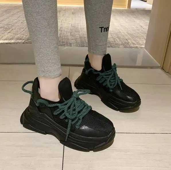 Кроссовки женские на платформе Вулканизированная подошва повседневная обувь