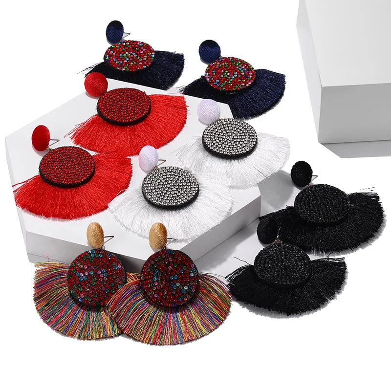 2019 корейские народные круглые Винтажные серьги массивные Серьги-кисточки с