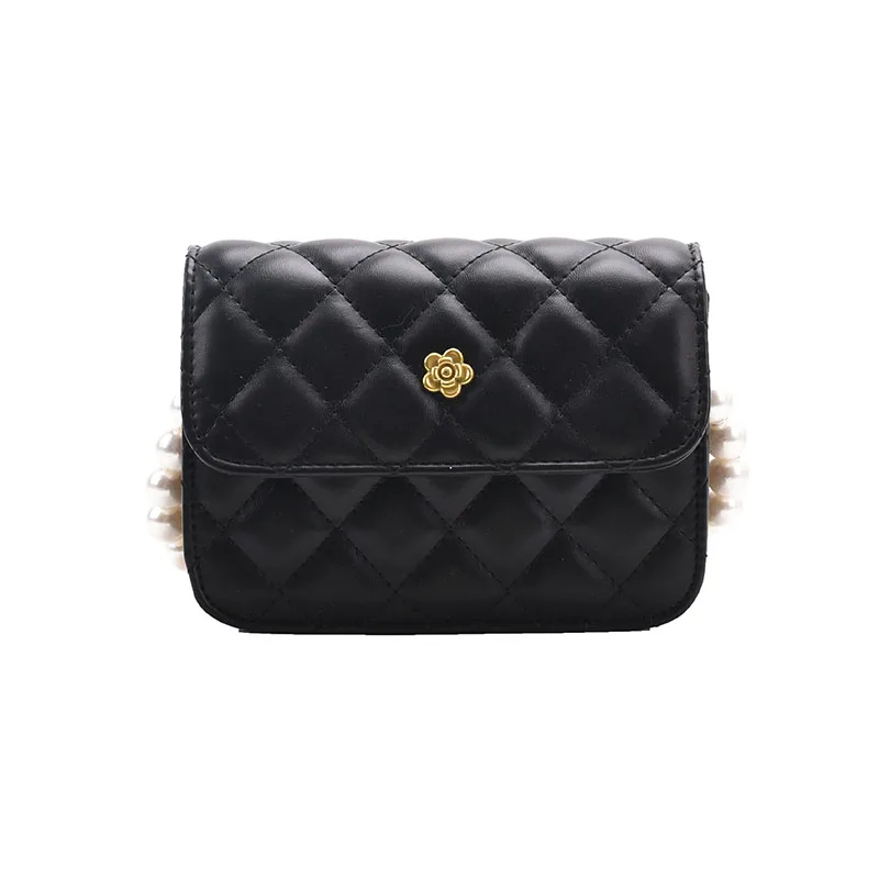 

Lattice Square Mini Crossbody bag 2021 New High-quality PU Leather Women's Designer Handbag Pearl strap Shoulder Messenger Bag