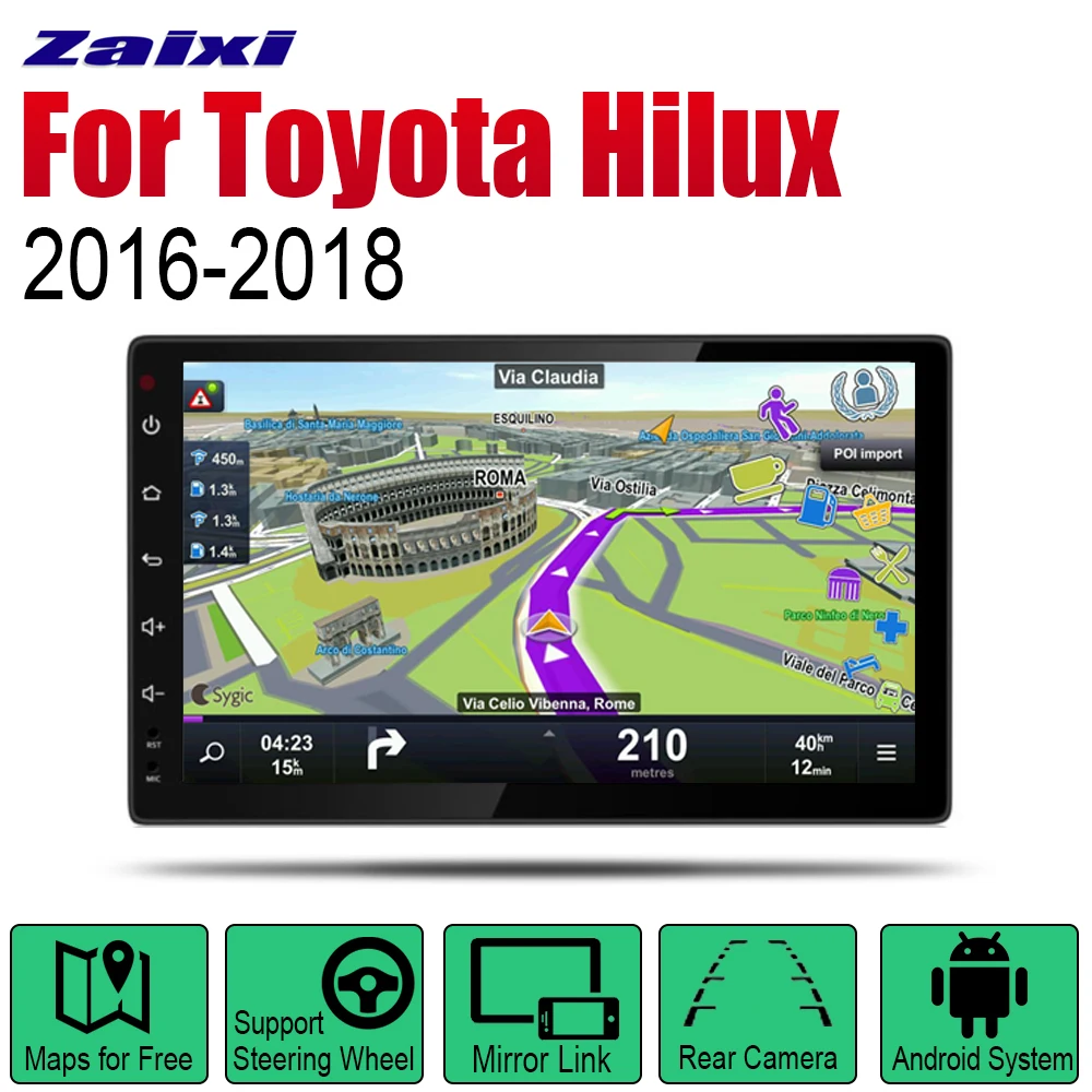 ZaiXi Android 2 Din Авто Радио для Toyota Hilux 2016 ~ 2018 автомобильный мультимедийный плеер GPS
