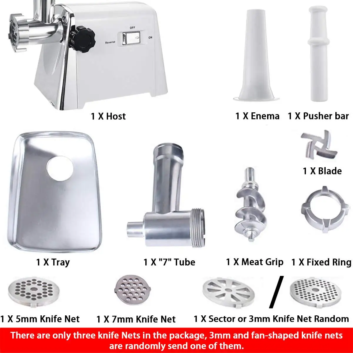 

2800W 220V Electric Meat Grinders Stainless Steel Housing Heavy Duty Grinder Home Meat Mince Sausage Stuffer Food Processor