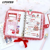 kawaii notebook journal planner diary cute mini binder loose leaf organizer 6 ring binder set school office supplies gift