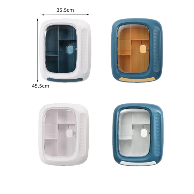 

Makeup Organizer Cosmetic Storage Box Jewelry Storage Box Bathroom Accessories Transparent Plastic Holder Wall-mounted Shelf