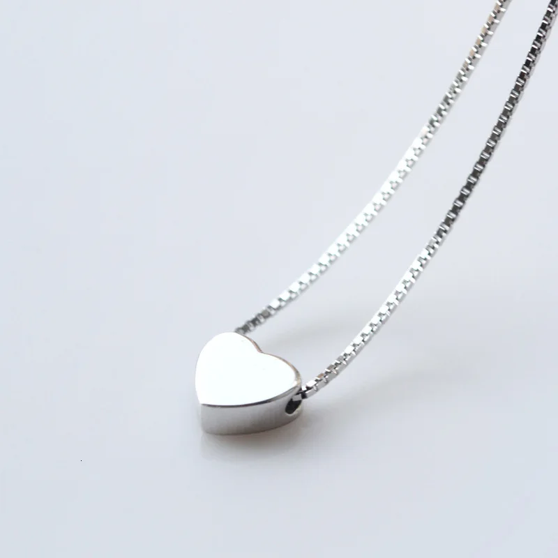 

По-настоящему. Милые 925 пробы серебряные ювелирные изделия, полированное сердце, любовь, ожерелья и подвески для девочек, дружба, подарок, хо...