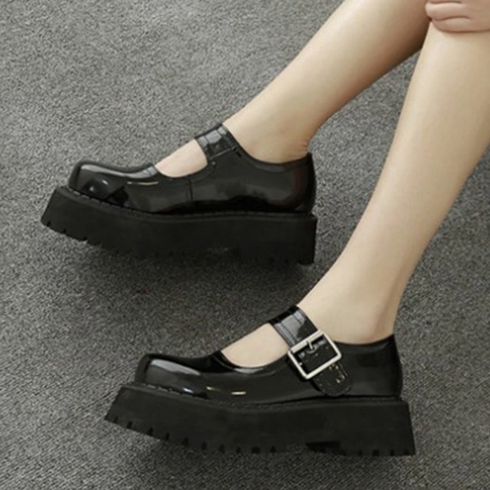 

Brand New Chic Skidproof Platform Chunky Heels Genuine Leather Skin Mary Janes Shoes Pumps Women