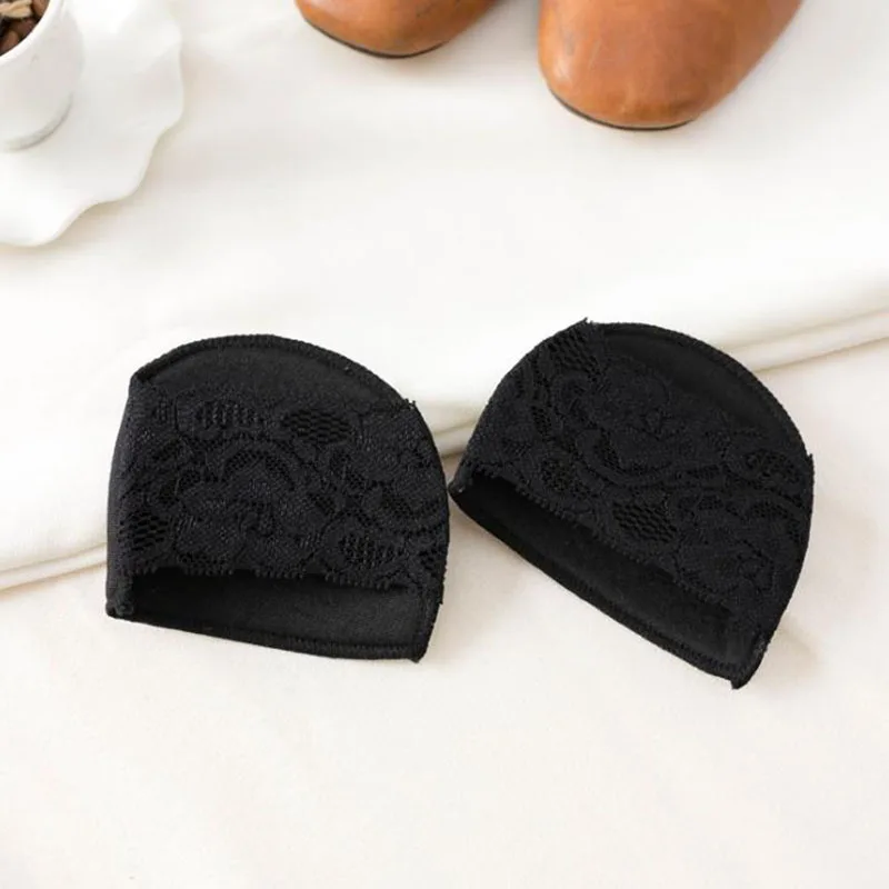 Women Yogis Socks Sponge Silicone Anti-slip Lining Open Toe Heelless Liner Sock Invisible Forefoot Cushion Foot Pad Cotton Socks