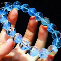 natural blue feather needle rutilated quartz crystal bracelet 11 4mm clear round beads pyramid women men stretch aaaaaa
