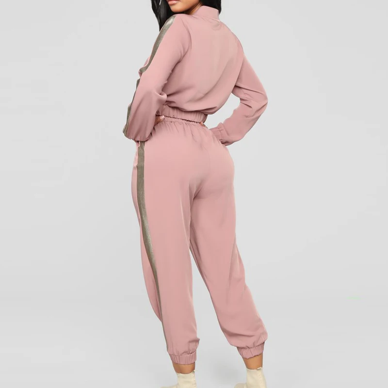 Женский спортивный костюм из 2 предметов теплый с капюшоном и брюками в полоску