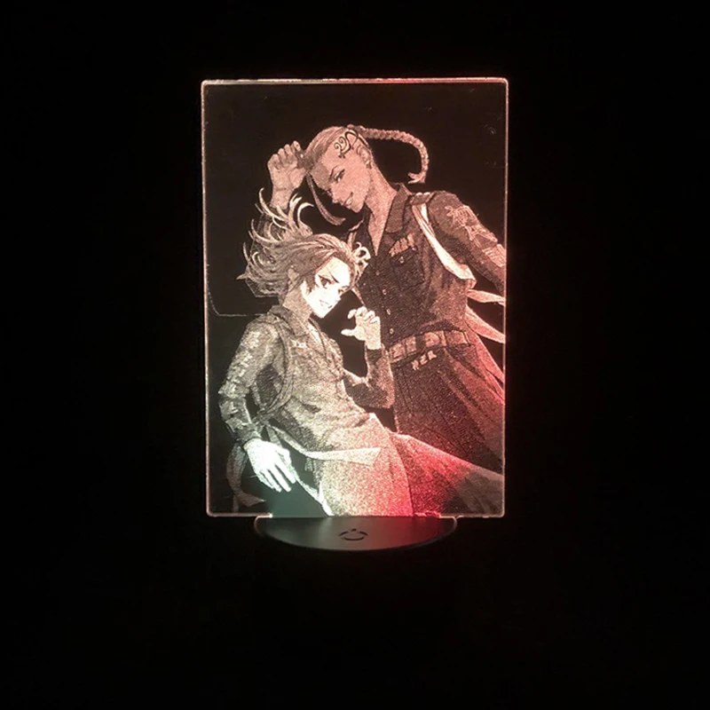 

Двусторонняя Светодиодная лампа с пультом дистанционного управления, двухцветный светильник в стиле японского аниме, с рисунком манги, для...