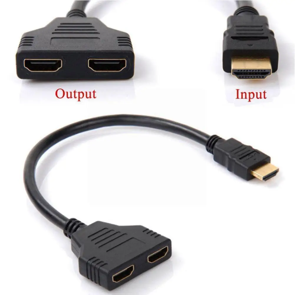 

-compatible Splitter Cable 1080p Video Switcher Adapter 1 Input 2 Output Port Hub For Ps4 Dvd Tv Pc Laptop Tv W1q8