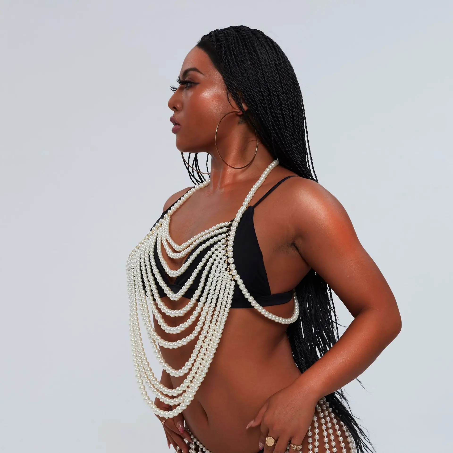 Новинка модная массивная цепочка с имитацией жемчуга в стиле бохо Ювелирное