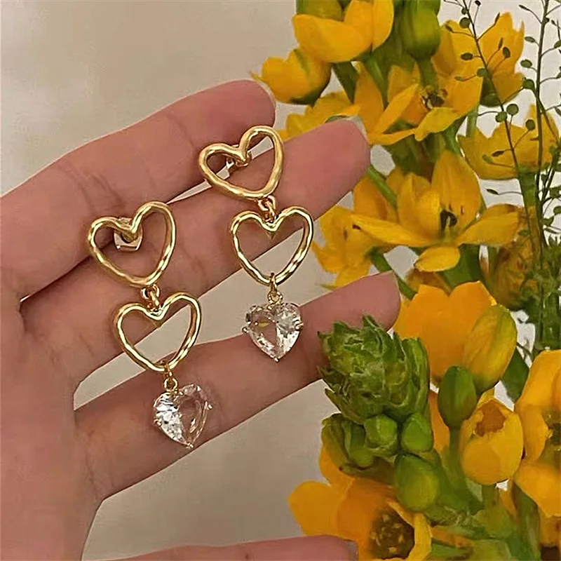 Женские французские высококачественные матовые серьги-подвески в форме сердца с