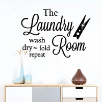 laundry room wall decal laundry wash dry fold repeat for bathroom sticker vinyl art poster jh264