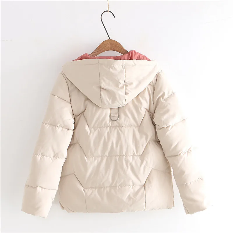 Зимняя короткая парка размера плюс Женская Корейская свободная Толстая ватная