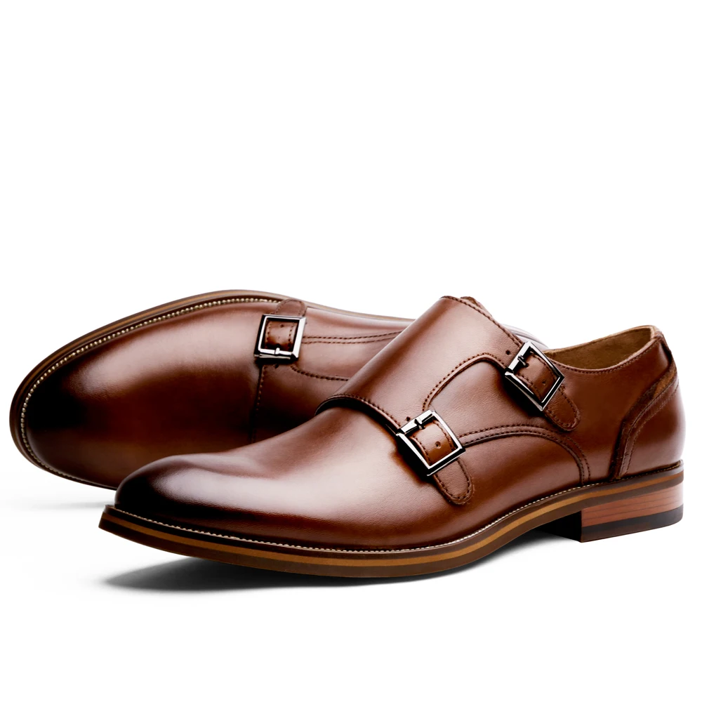 Туфли Monk Shoes мужские из натуральной кожи брендовые Роскошные туфли-оксфорды для