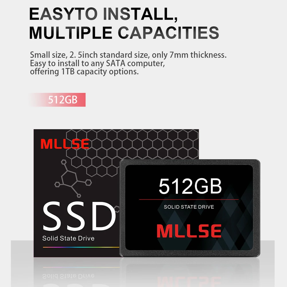 SSD-накопитель MLLSE 512 ГБ 2 5 дюйма Внутренний твердотельный накопитель TLC 500 для