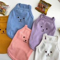 pet bear sling summer teddy breathable vest dog cartoon clothes soft pullover puppy sun protection clothing two legged clothes