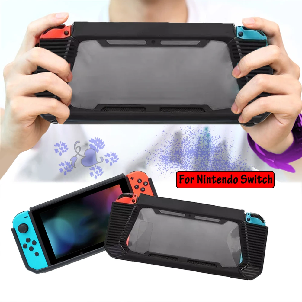 Фото Силиконовый чехол для игровой консоли Nintendo Switch ТПУ защитный сверхпрочный чехол амортизация против царапин ручка хоста подарок №2