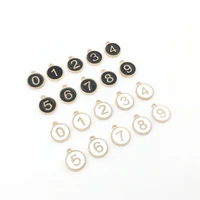 10pcs numbers charms double face 0 9 digital enamel pendants for diy jewelry making bracelet necklace accessories handmade