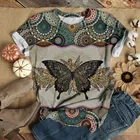 Женская Рубашка в стиле Харадзюку, винтажная размера плюс с 3d принтом животных, топ с коротким рукавом и круглым вырезом, пуловер, летняя блузка, Рубашка Женская, 40 #