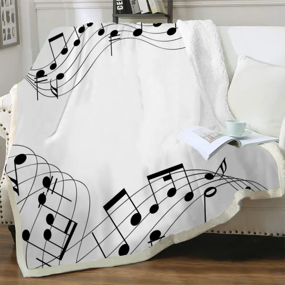 

NKNK Brank Music Blanket Retro Plush Throw Blanket Note Bedding Throw Party Blankets For Beds Sherpa Blanket Fashion Vintage