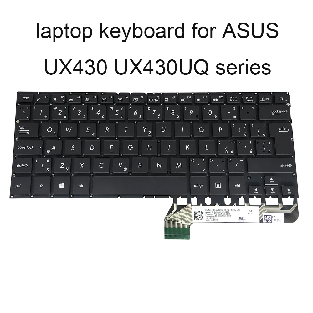 Клавиатура с подсветкой UX430 Сменные клавиатуры для ASUS zenbook UX 430UQ Чешский CS JP