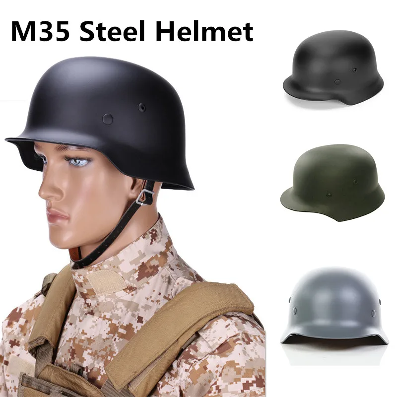 Tactical German M35 Helmet Steel Helmet Black Green Grey Airsoft Helmet Military Special Force Safety Equipment
