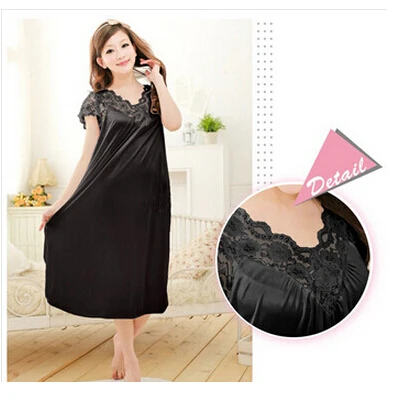

Free shipping women red lace sexy nightdress girls plus size Large size Sleepwear nightgown night dress skirt Y02-4