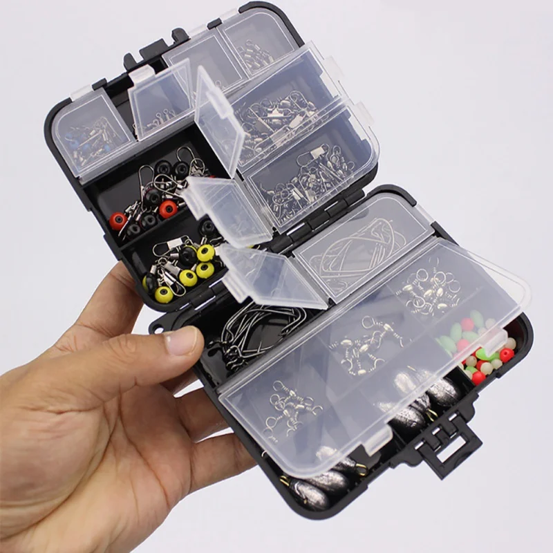 

Balight 160 Pcs/box Of Fishing Accessories Combo Kit Including Swivel Fixed Bead Swivel Connector Crank Hook Fishing Plumb Bob