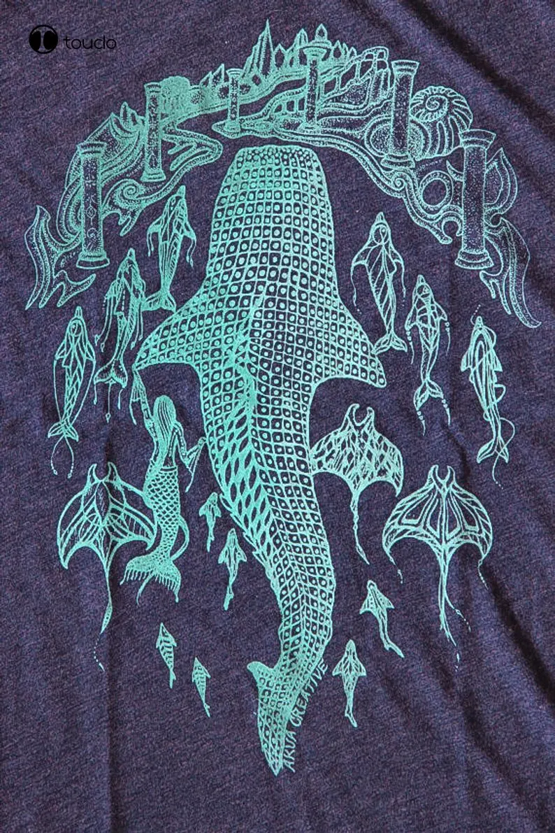 

Atlantis Whale Shark Tee Shirt Hawaii Inspired Dolphins, Manta Rays, Lost City Summer Style Fashion Men Casual Novelty T Shirts
