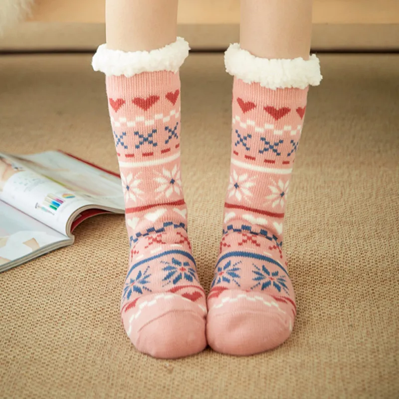 

1 Pair Christmas socks Floor Socks Living Room Indoor Acrylic Polyester One size Home Winter Warm Socks