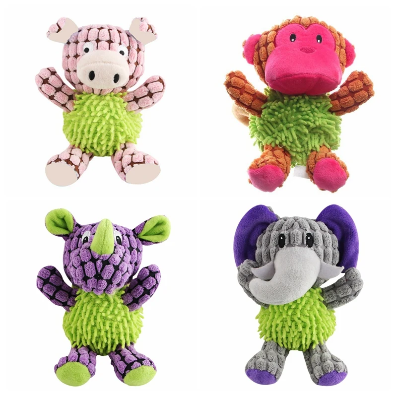 1 шт. прочный плюш животное собака пищащие игрушки делая звук жевательные для