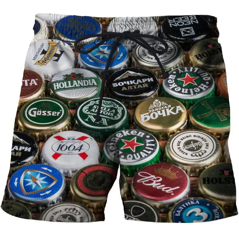 

Beer Bubbles 3D Printing Casual Beach Shorts Mascuino Gym Street Men's Resort Shorts Fashionable Sports Men's Pants Summer Hot
