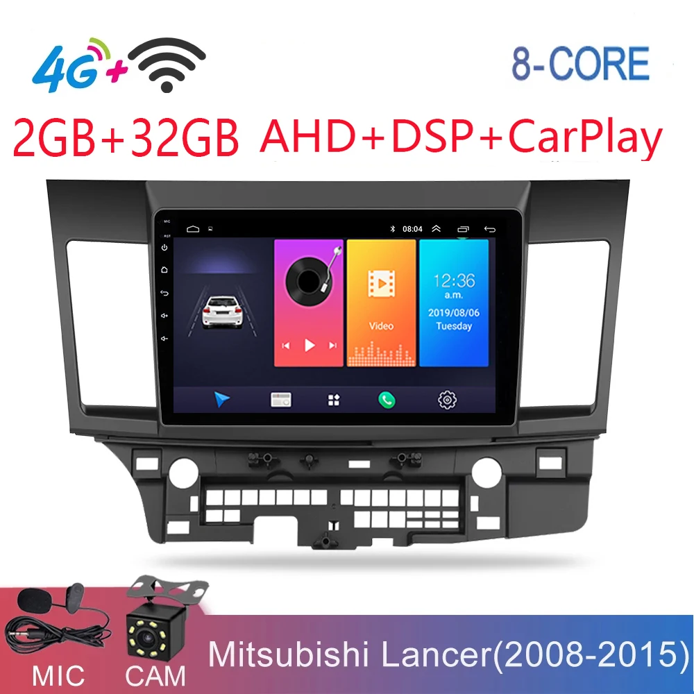

8 Core Android 10 Car DVD GPS Navigation Multimedia Player Deckless Car Stereo for Mitsubishi Lancer 2006-2017 Radio carplay 4G