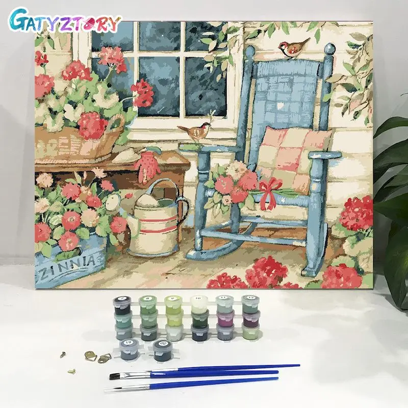 

GATYZTORY Painting By Numbers With Frame Acrylic Paint Still Lift Number Painting For Home Decor ON Canvas Painting For Wall Art