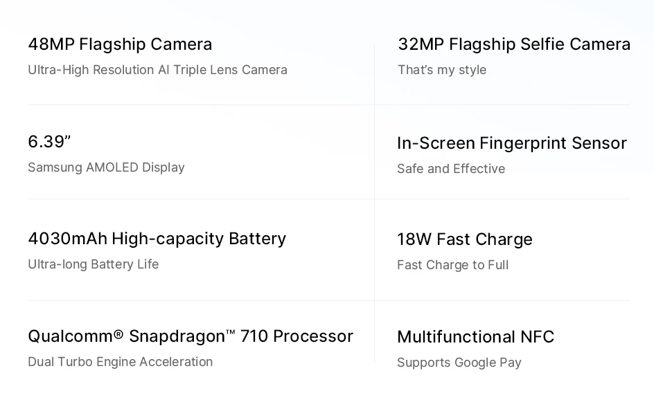 Глобальная версия Xiaomi Mi 9 Lite(Xiaomi Mi CC9) 6GB 128GB Смартфон Snapdragon 710 Android 4030mAh 6,39 ''AMOLED телефон nfc