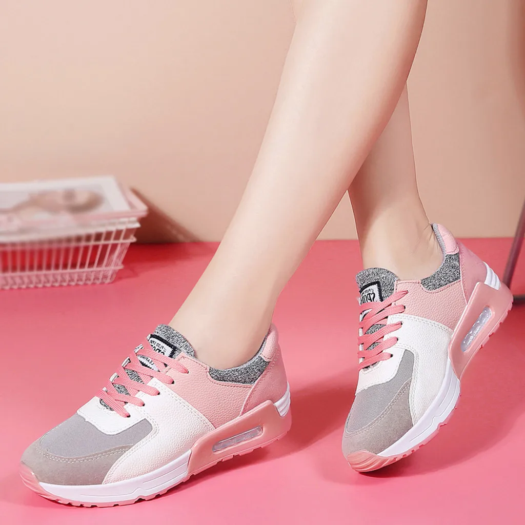 Женские кроссовки со шнуровкой сетчатые дышащие на вулканизированной платформе