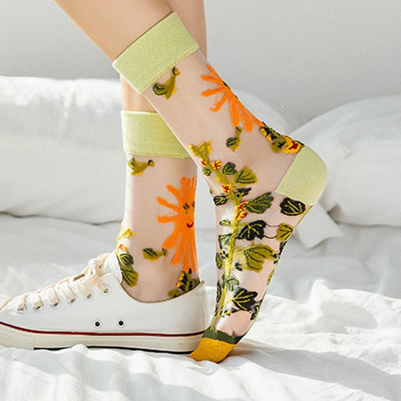 носки женские набор гольфы мужские Новинка модные эстетичные тонкие летние для