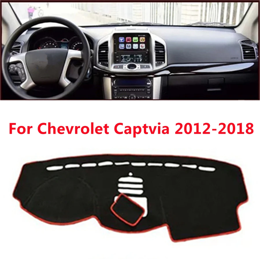 Черный чехол на приборную панель автомобиля для Chevrolet Captvia (2012 2018) 2013 14 15 2016 2017