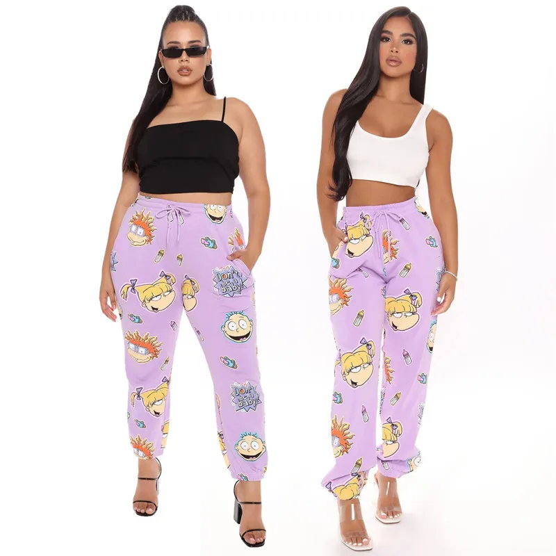 

Women's Harajuku Cartoon Printing Lovely Loose Leisure Straight Trousers Pant Hip Hop Pants