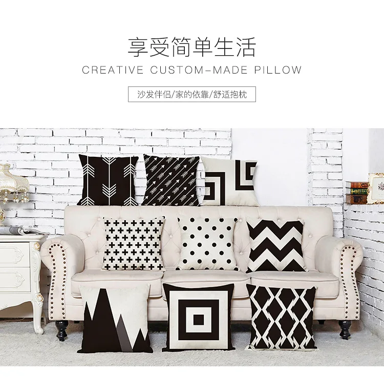 Популярная Скандинавская простая Геометрическая стрела квадратная хлопковая