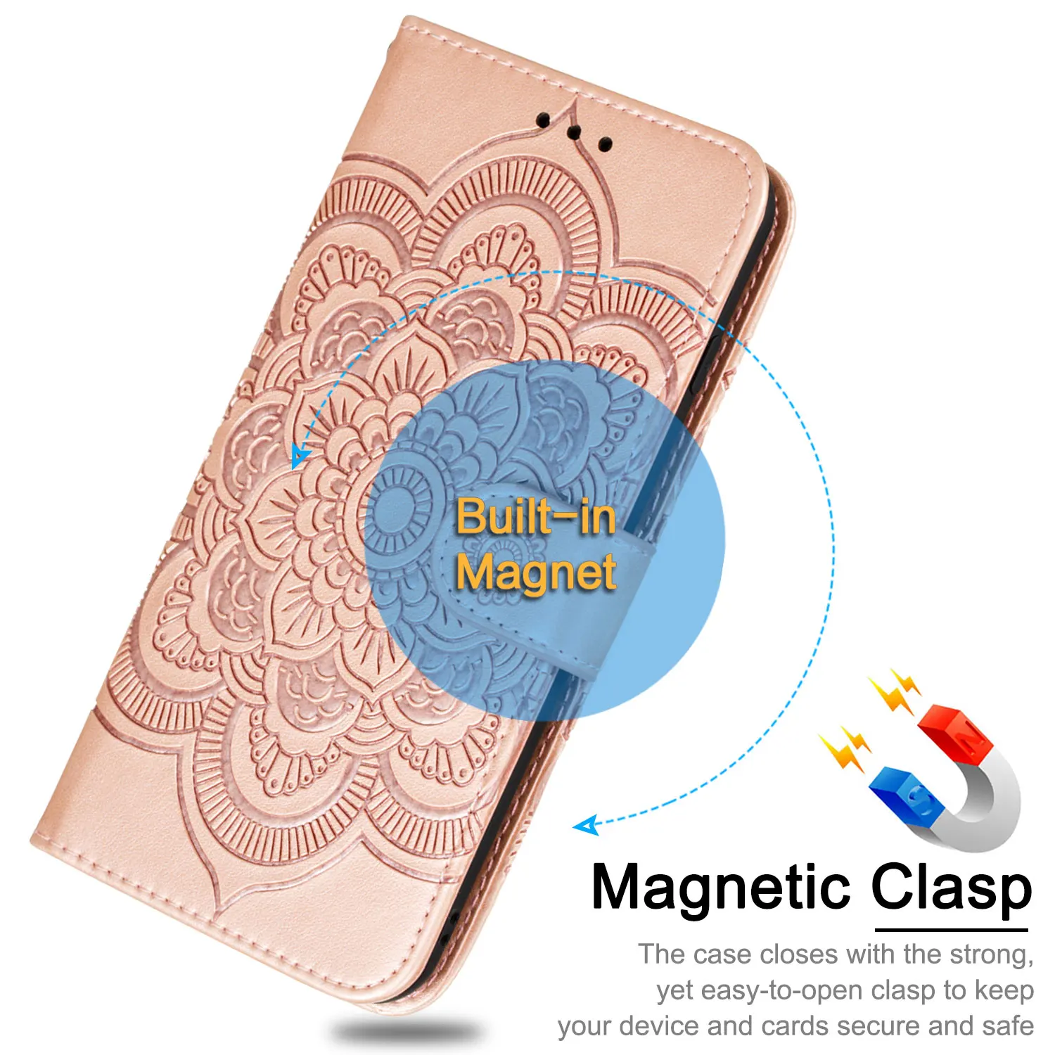 

For Samsung Galaxy A12 5G A32 A11 A21 A42 A52 A72 A51 A71 4G Embossed Magnetic Flip Leather Wallet Strap Stand Phone Case Cover