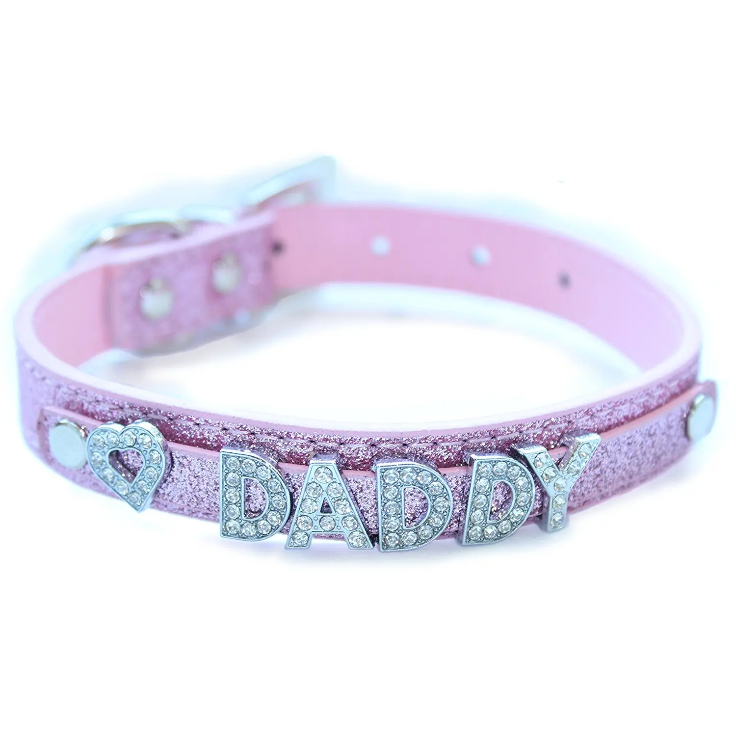 Pink neck Daddy Dom DDLG/кожаный ошейник ABDL - Окраска металла: Pink neck